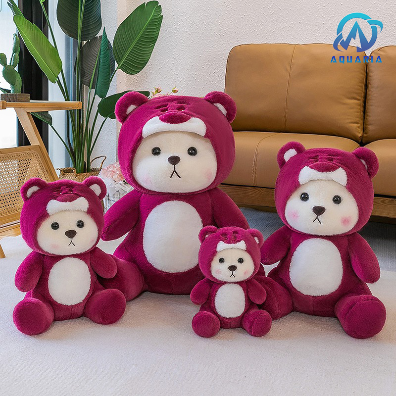 Gấu Bông Gối Ôm Thú Bông, Nhồi Bông Lena Đội Mũ Cosplay Lotso Siêu Dễ Thương Hot Hit 28cm