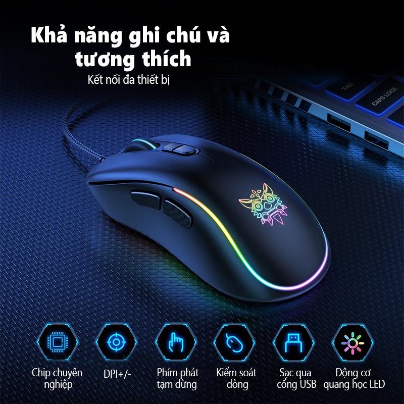 Chuột chơi game có dây ONIKUMA CW907 màu đen với đèn RGB [Hàng chính hãng]