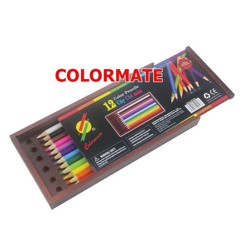 Bút chì màu Colormate, màu vẽ cho bé hộp 12 cây - COLORMATE