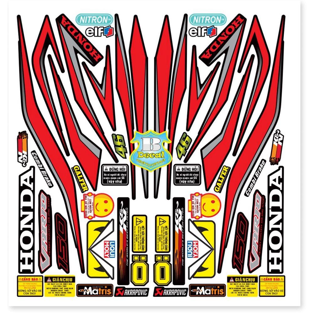 Tem rời dành cho vario 150 mẫu zin đỏ đen