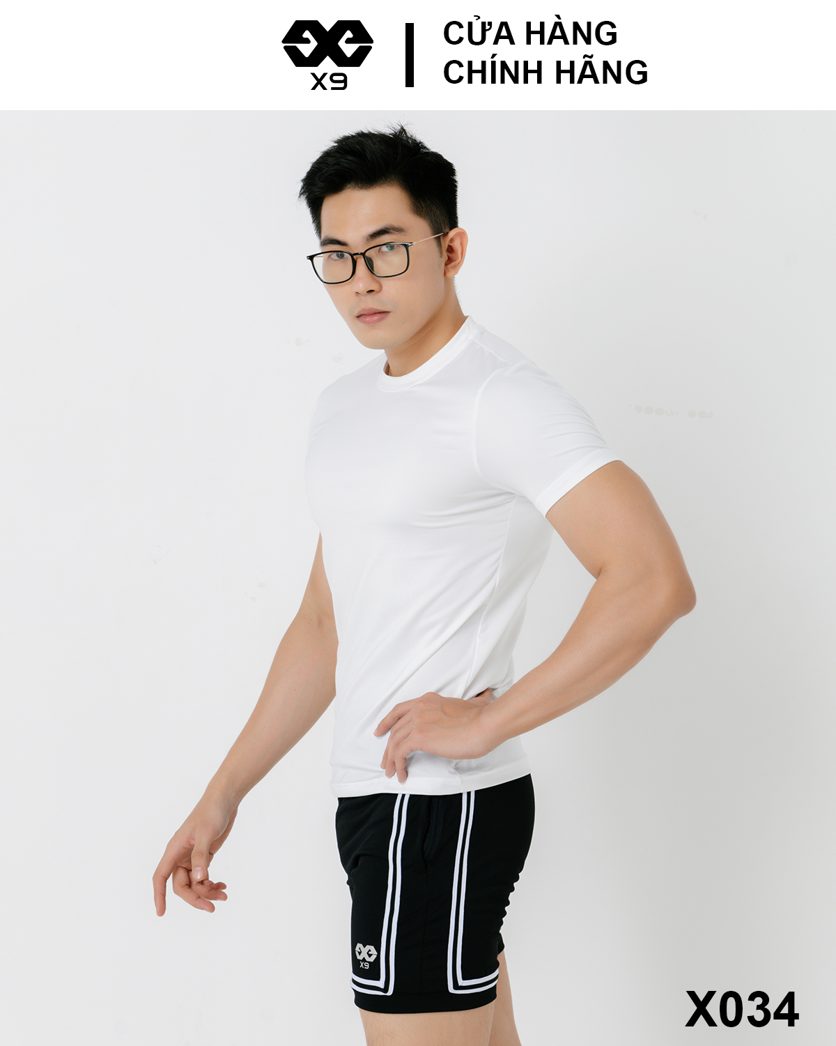 Áo Thun Trơn Nam Cổ Tròn Không Logo Body Tập Gym Thể Thao Chạy Bộ Cotton Thun Lạnh Giữ Nhiệt - X9 Sportswear - X034