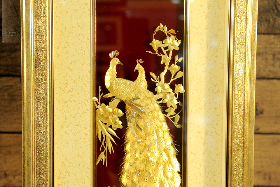 Quà tặng Tân gia ý nghĩa - Tranh Vinh Hoa Phú Quý dát vàng 24k