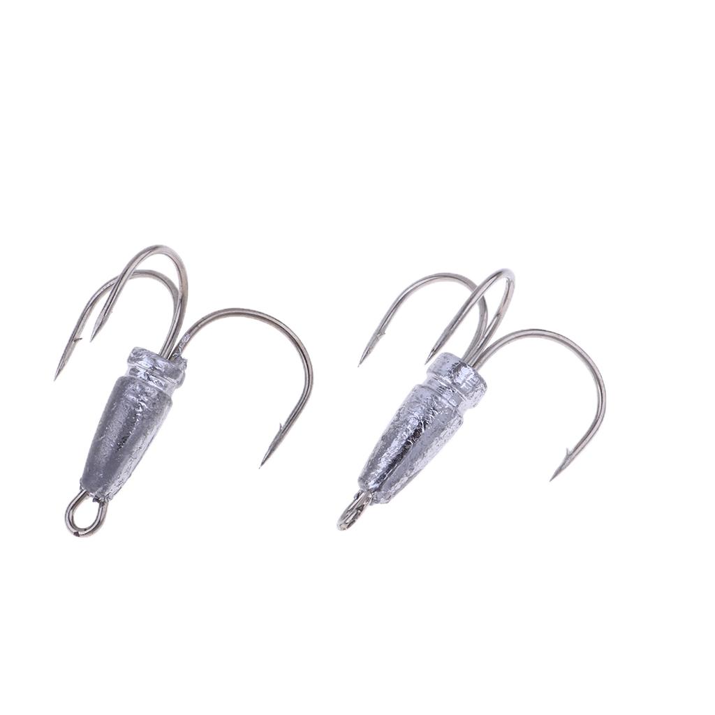 5 Pieces Treble Anchor Fishing Hooks Lead Head for Sea Boat Lake Fishing