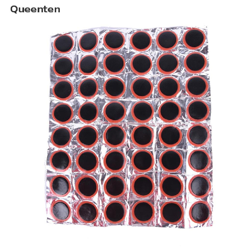 Queenten 48Pcs 30mm Round Bicycle Tyre Puncture Patch Tyre Inner Tube Prick Repair Pad QT