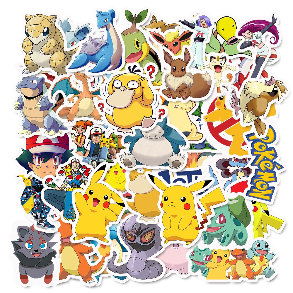 Sticker Pokemon set 30 ảnh có ép lụa