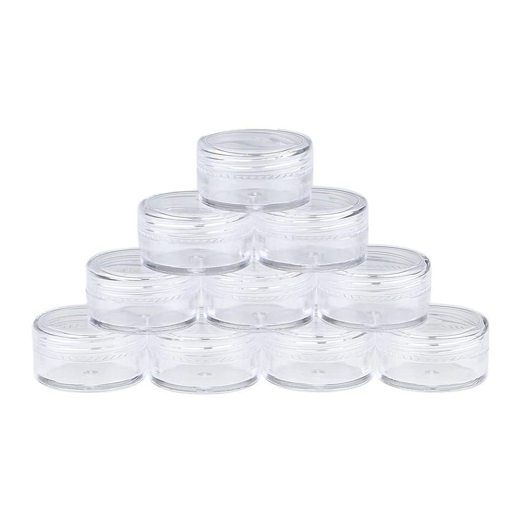 10x Empty Round Clear Makeup Jar Pot Powder Travel Cream Cosmetic Container 5g