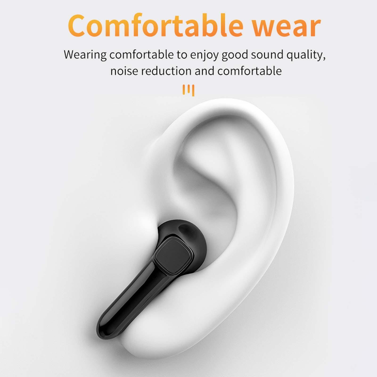Wireless Bluetooth Earphones Stereo Sound for Travel Cycling Office Black