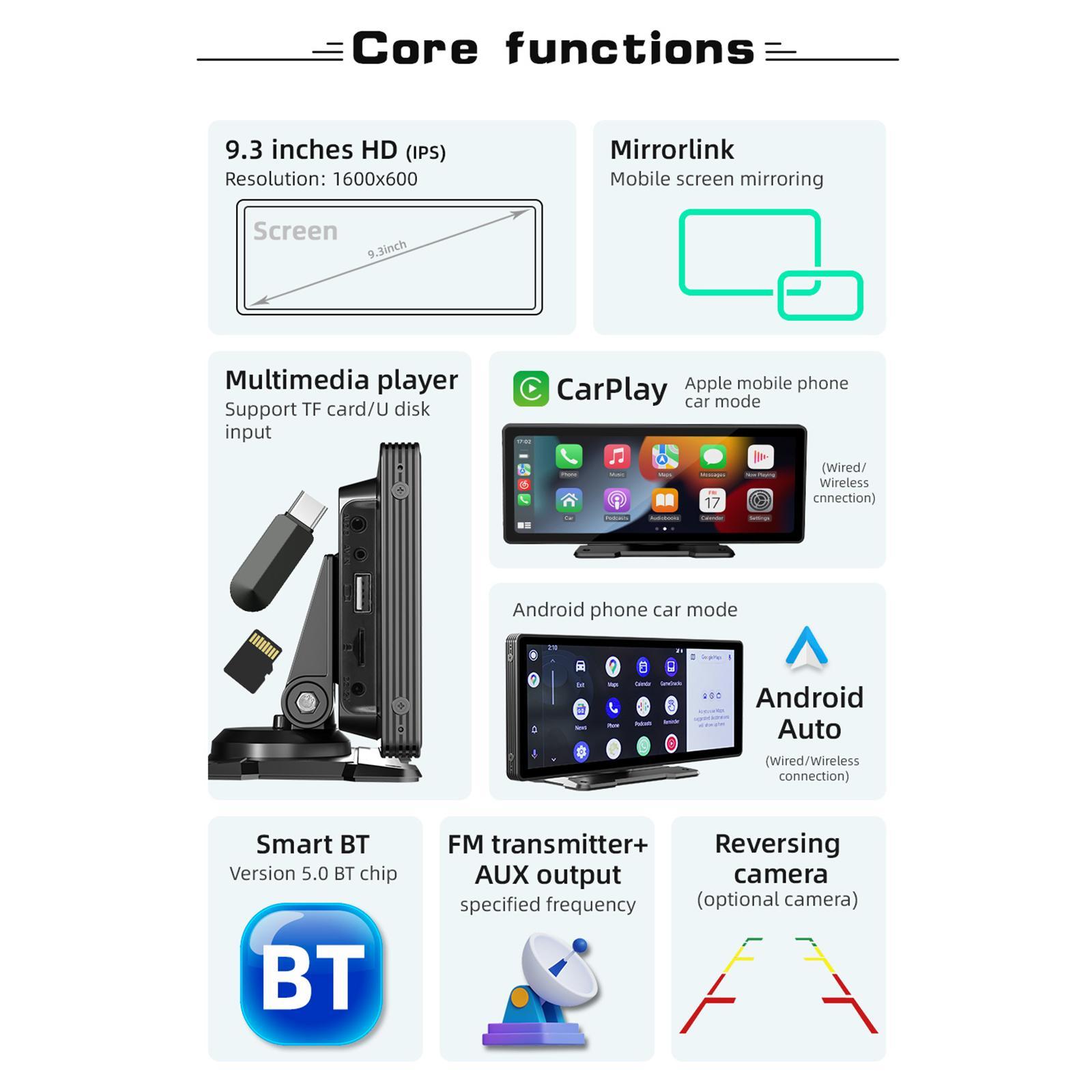 Car Radio Player, Car Stereo, Handsfree 4.1 inch with Touch Screen USB FM TF Card AUX Player Car Radio Multimedia Player