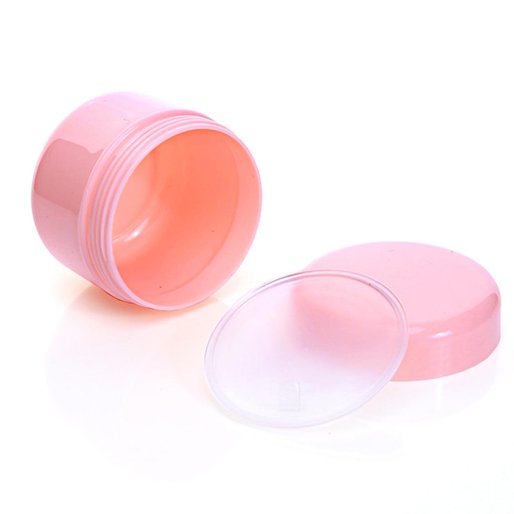 2X Refillable Plastic Empty Face Cream Cosmetic Container with Lid Pink-50g