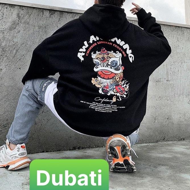 Áo Hoodie From Rộng Phong Cách Unisex, Áo Khoác Nỉ Nam Nữ In Hình Kì Lân Hot 2021- DUBATI FASHION