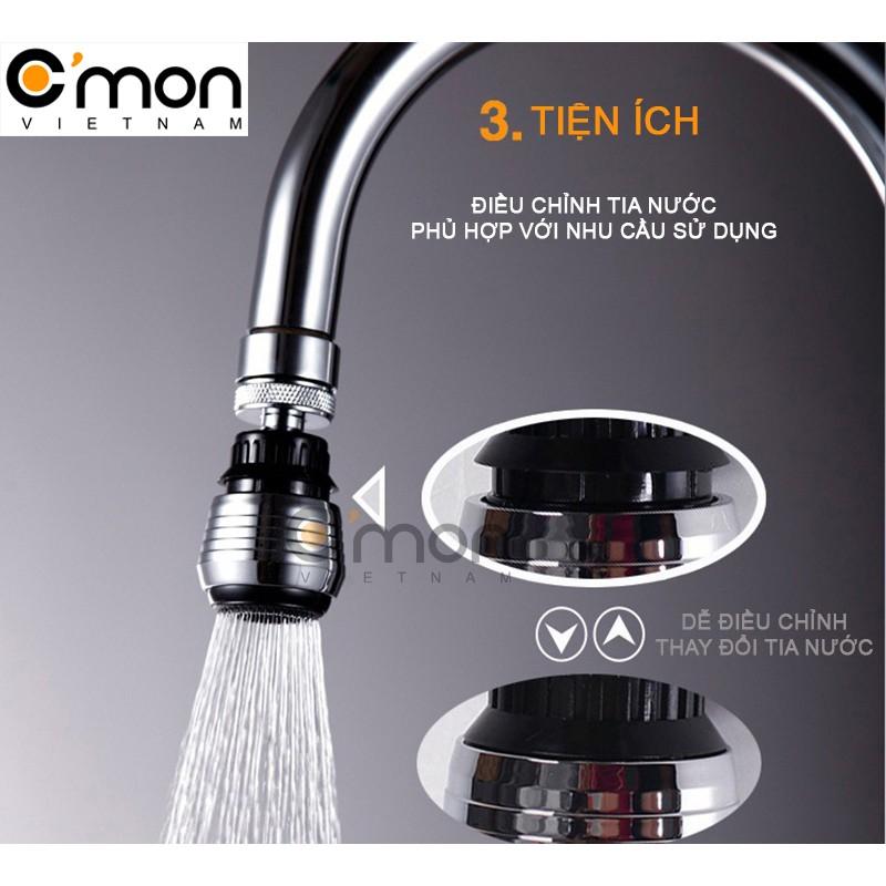 Đầu vòi rửa bát chén tăng áp điều hướng 360 độ với 2 chế độ nước Cmon DV-01