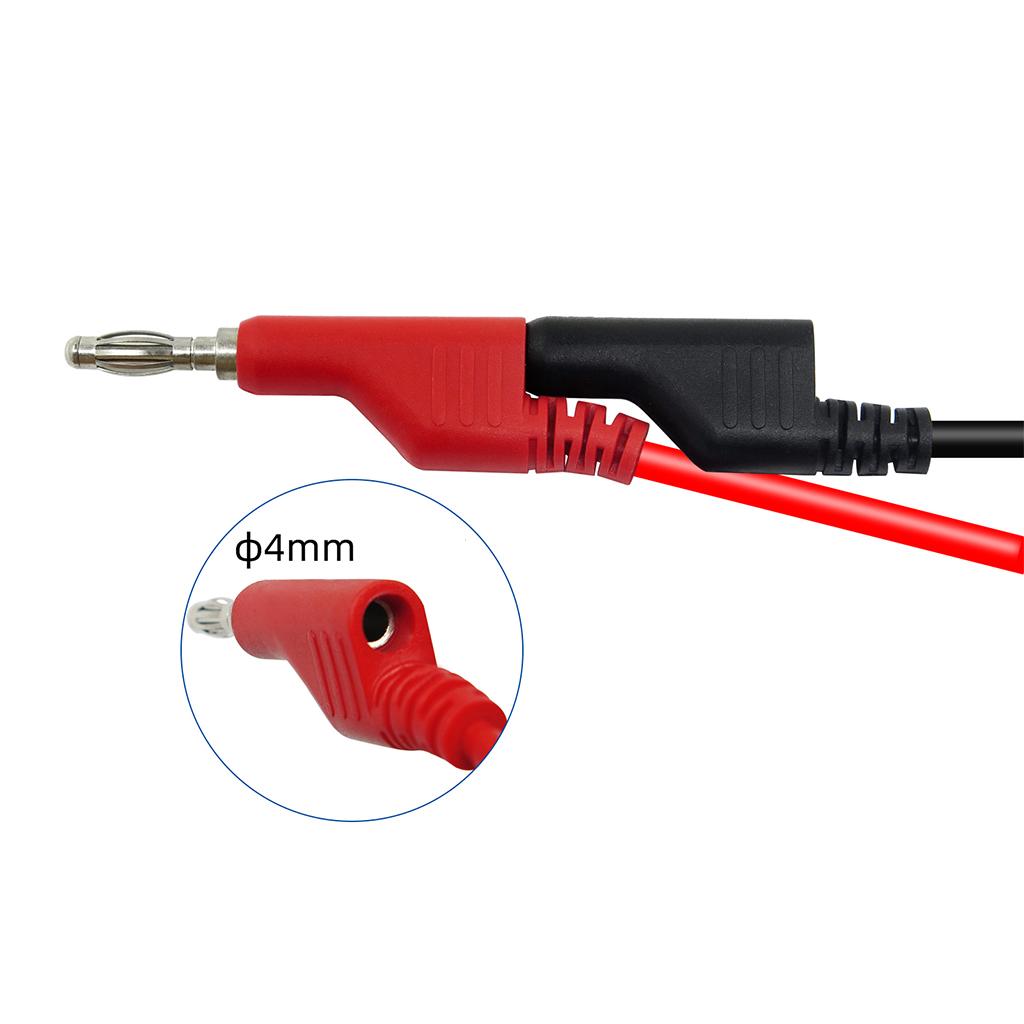 Banana Plug to Crocodile Alligator Clip Cable Stackable Test Lead Wire Cable