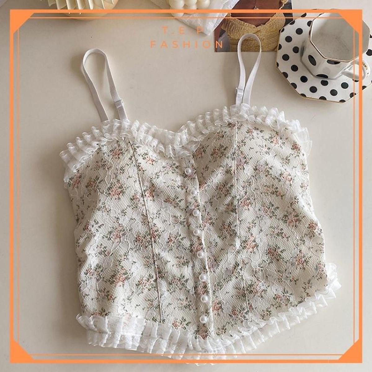 Áo Bra Ren, Áo 2 Dây Ren Hoa Nổi Có Mút Ngực Sexy Tep Fashion aloha