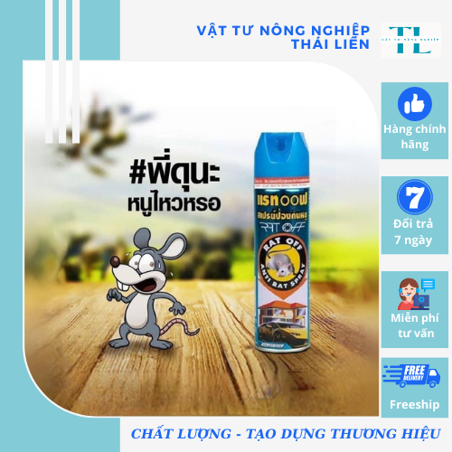 Chai Xịt Đuổi Chuột Thái Lan dành cho Nhà &amp; Ô tô Rat Off 200ml