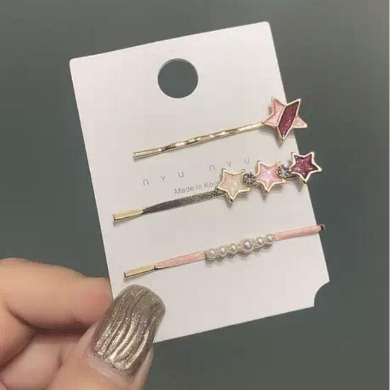 Set kẹp đính đá , ngôi sao, trái tim nhỏ xinh