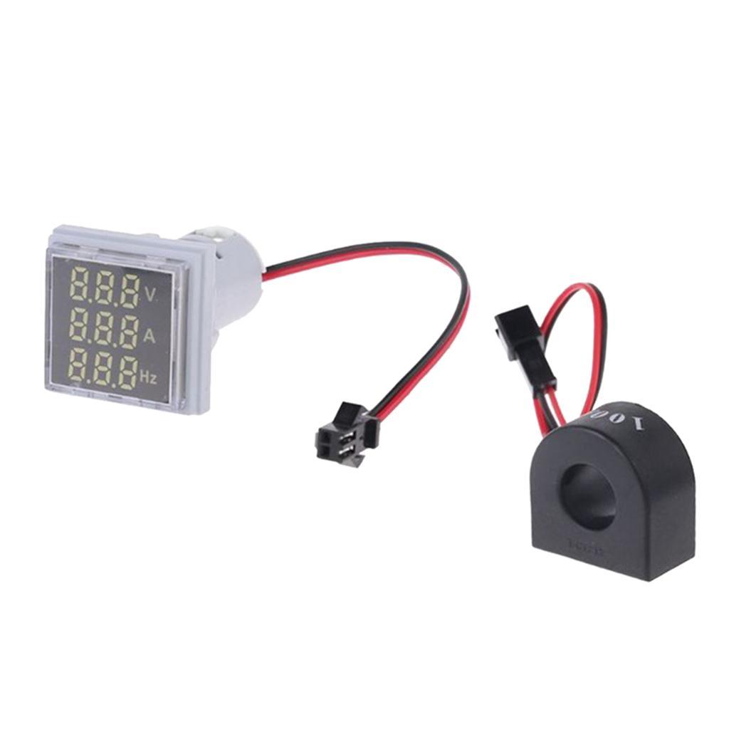 2pcs Square LED Digital Hertz Meter Voltage Current Frequency Indicator