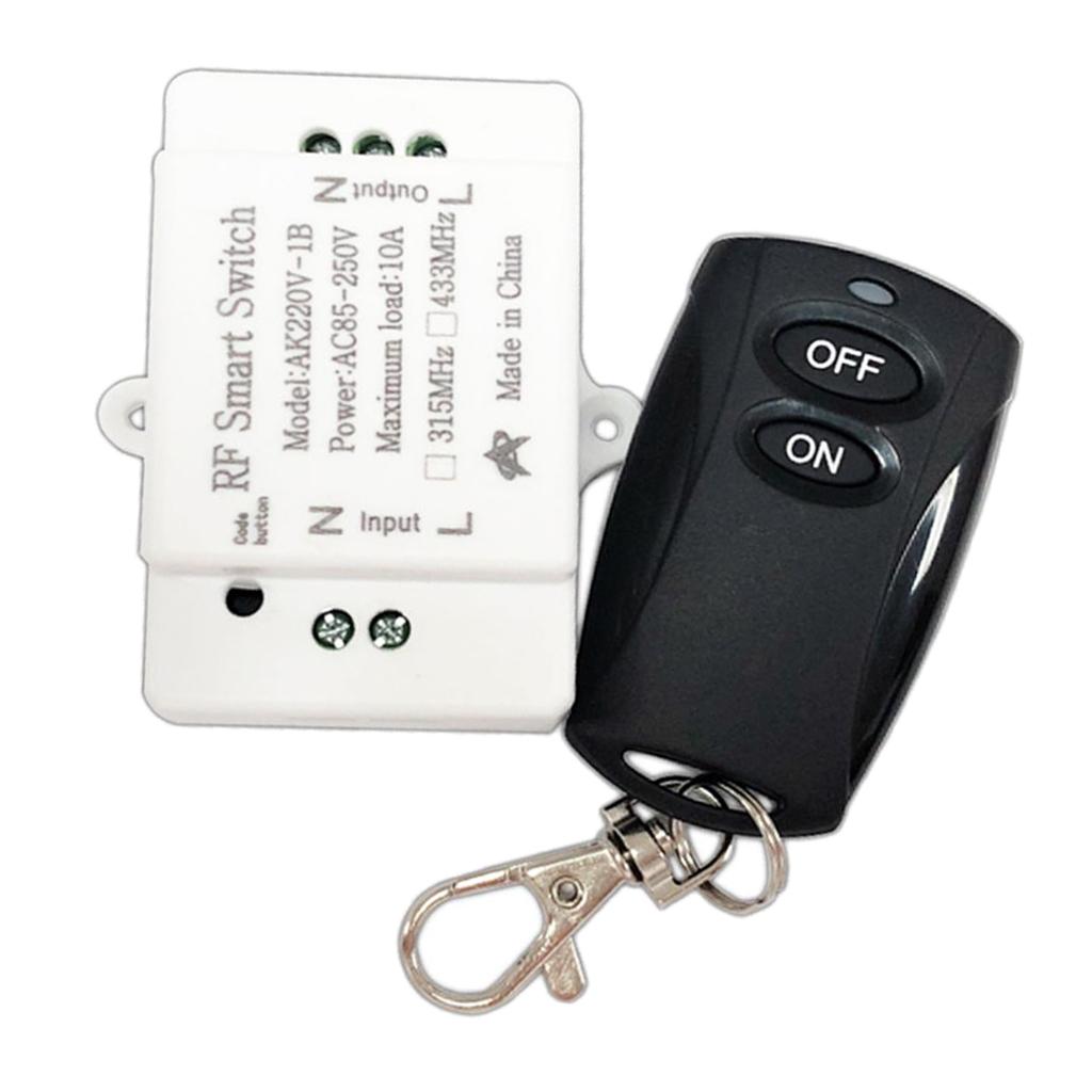 1 Channel RF Relay Wireless Remote Control Switch, 433Mhz Transmitter with Receiver, AC85-250V for Smart Home Applicance