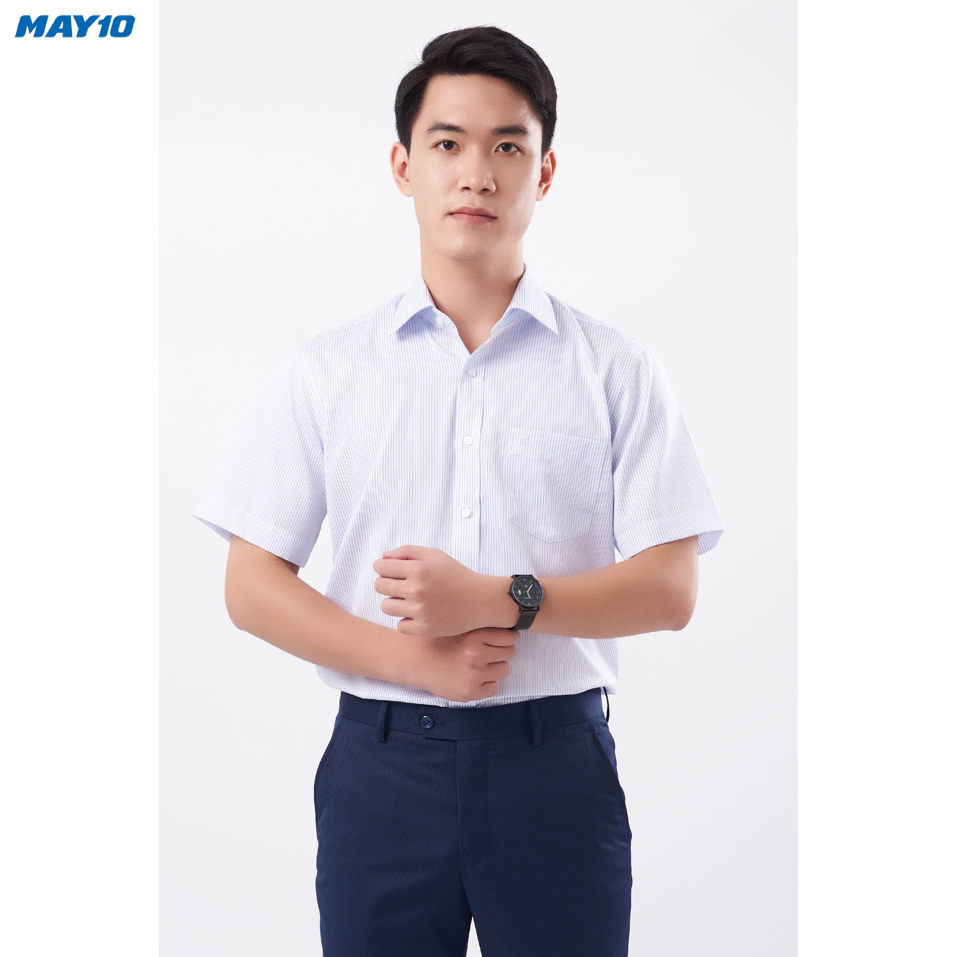 Áo sơ mi nam cộc tay May 10 form Regular mã 010121097 AD013