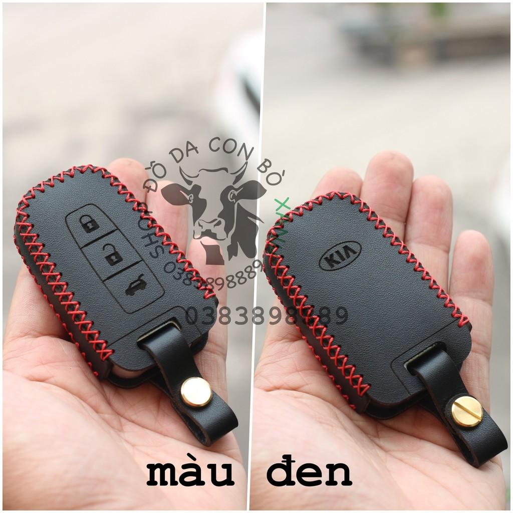 Bao da dành cho Chìa Khoá Kia Morning, Rio, Sorento, Sportage, Optima, K5 handmade Da Thật 003