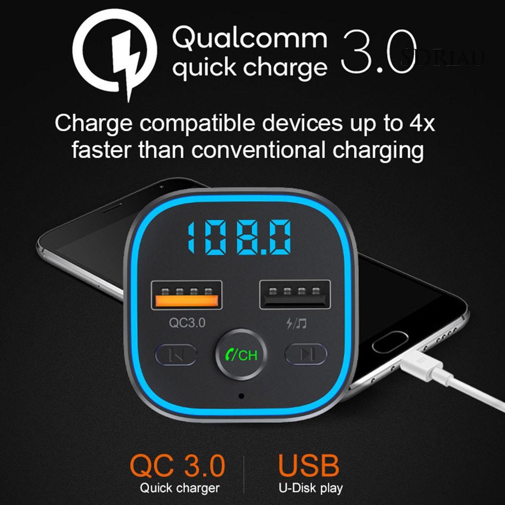 Tẩu Sạc Trên Xe Hơi Qcdz T35 Tích Hợp Máy Nghe Nhạc Mp3 Qc3.0