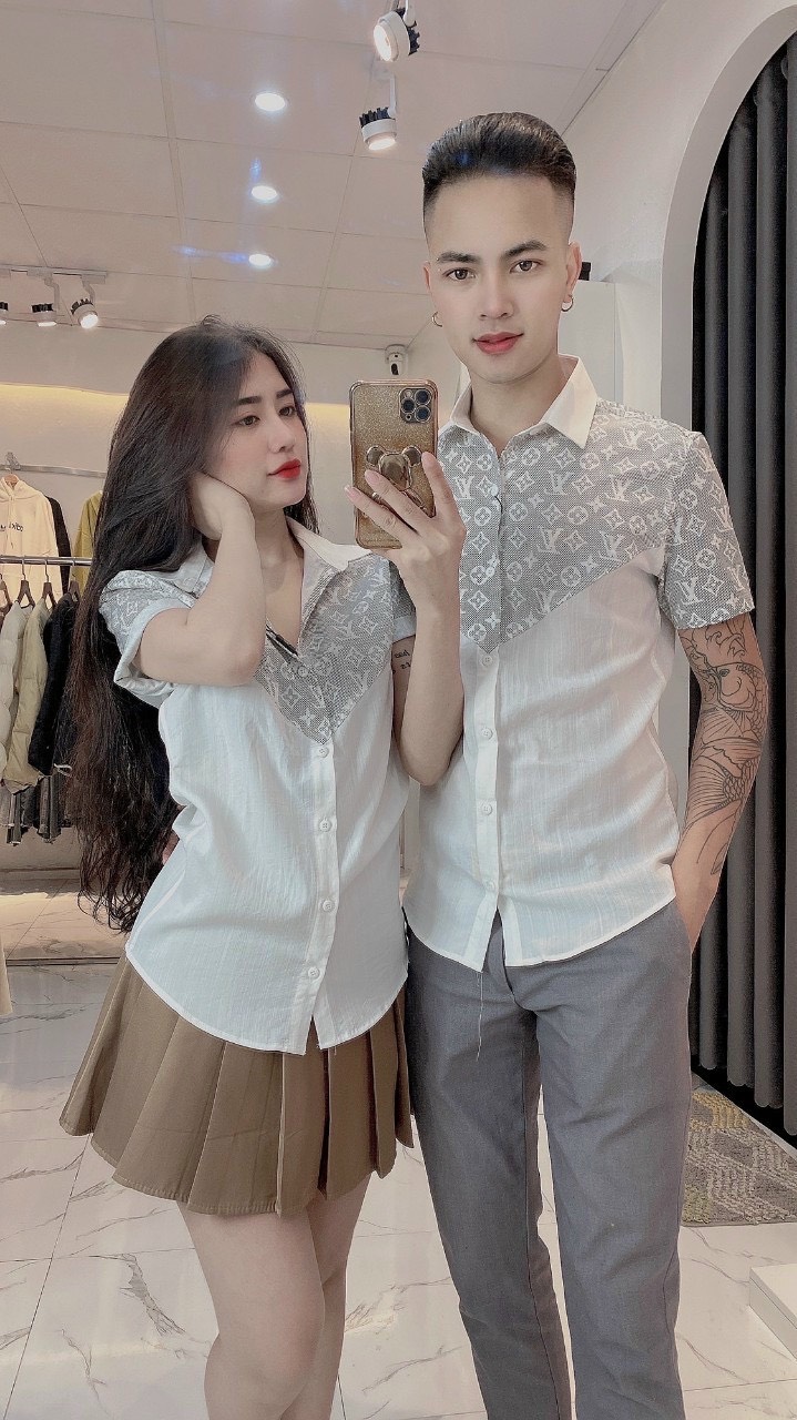 Sơ mi đũi nam nữ dày dặn ,áo đôi nam nữ