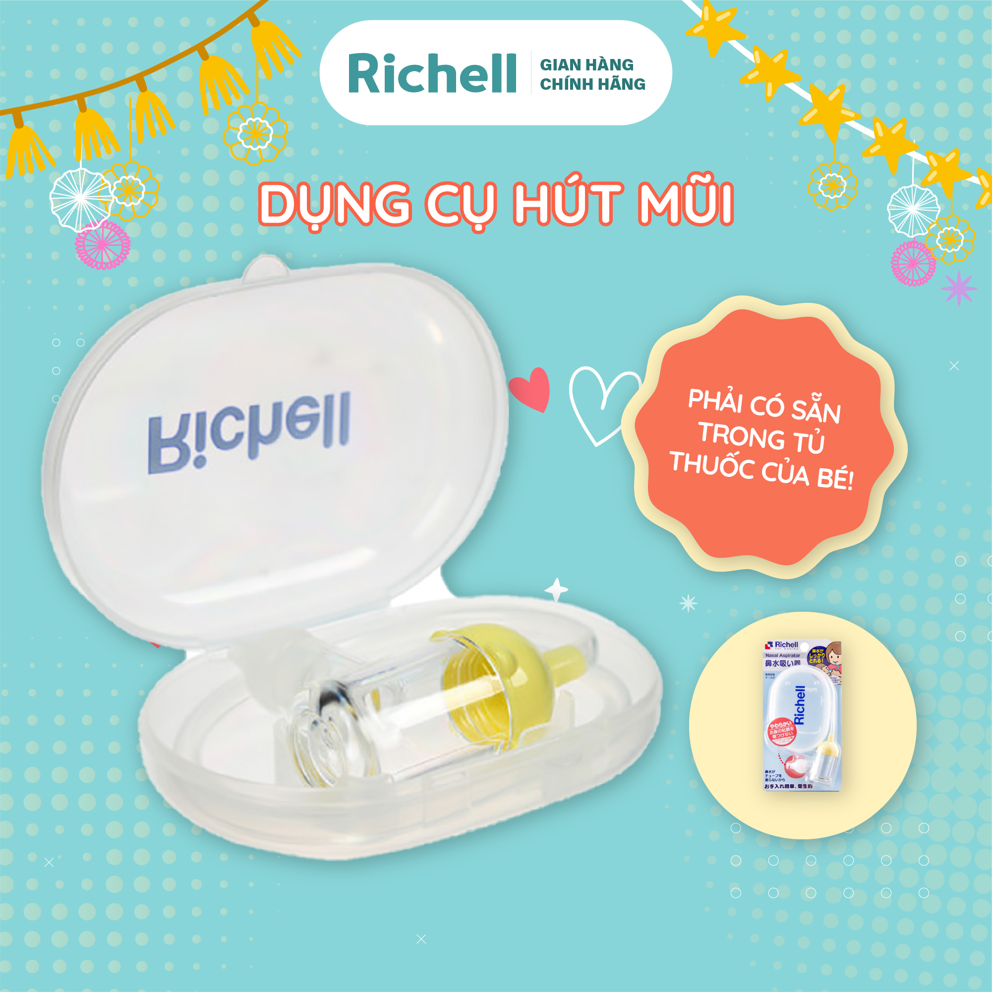 Dụng cụ hút mũi cho bé Richell Nhật Bản | Baby