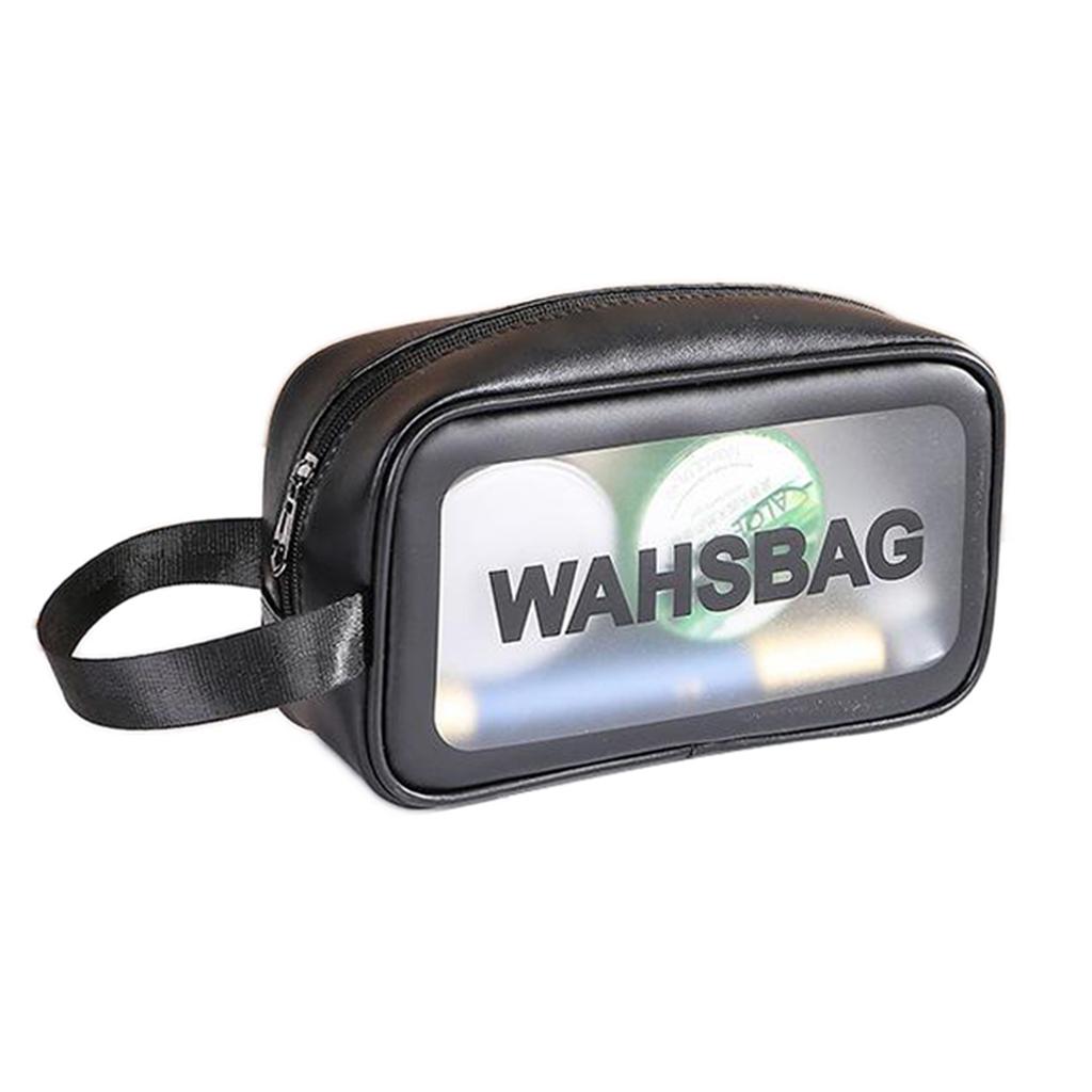 Waterproof Travel Bag Transparent Makeup Toiletry Clear Wash Pouch Black S