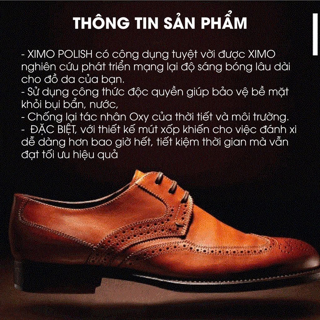 Xi nước đánh bóng màu đen 50ml Làm Sáng Bóng cho giày túi ví da trơn