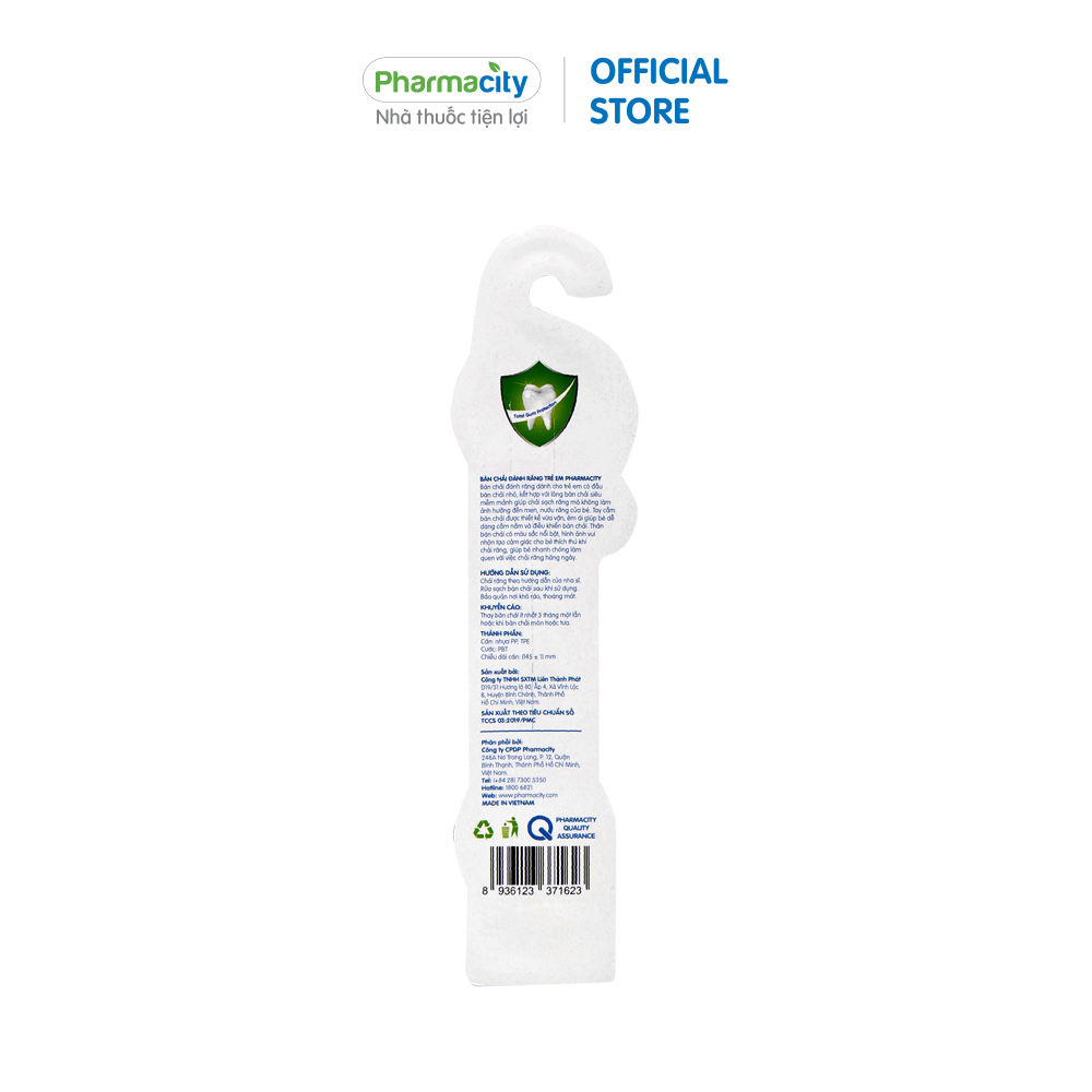 Bàn chải đánh răng trẻ em Pharmacity For Kids dành cho bé - Giao màu ngẫu nhiên