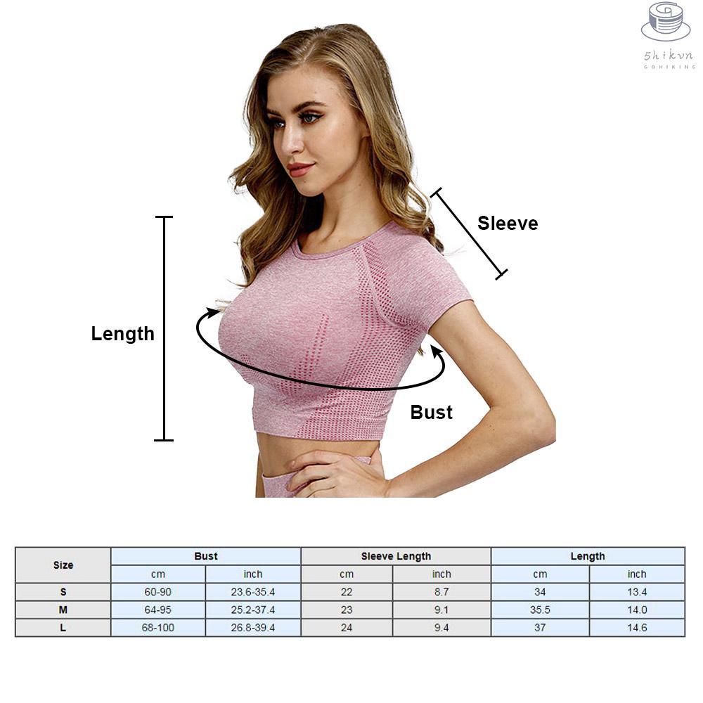 Áo thun tay ngắn cổ tròn dáng ôm thoáng khí nhanh khô thời trang cho nữ