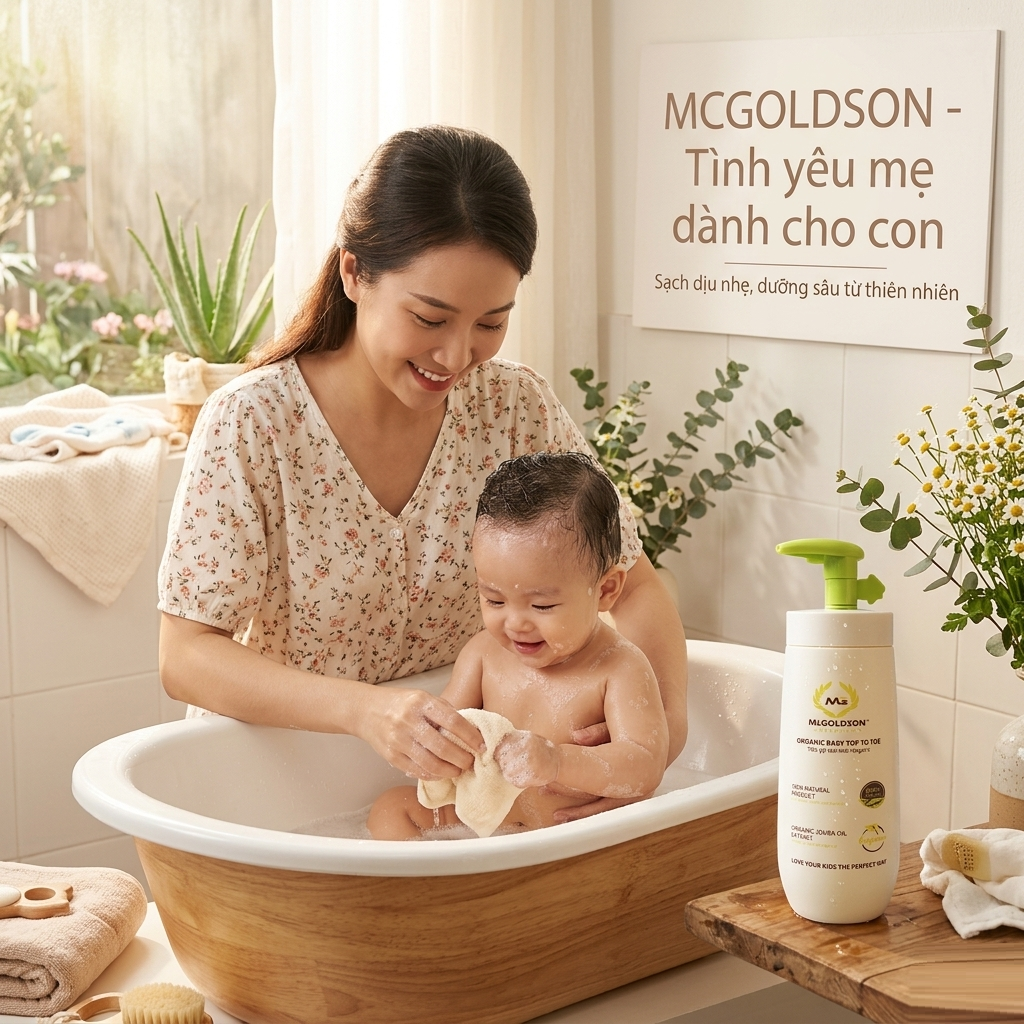 Combo 5 chai Tắm gội toàn thân Organic Mcgoldson tặng 1 chai cùng loại