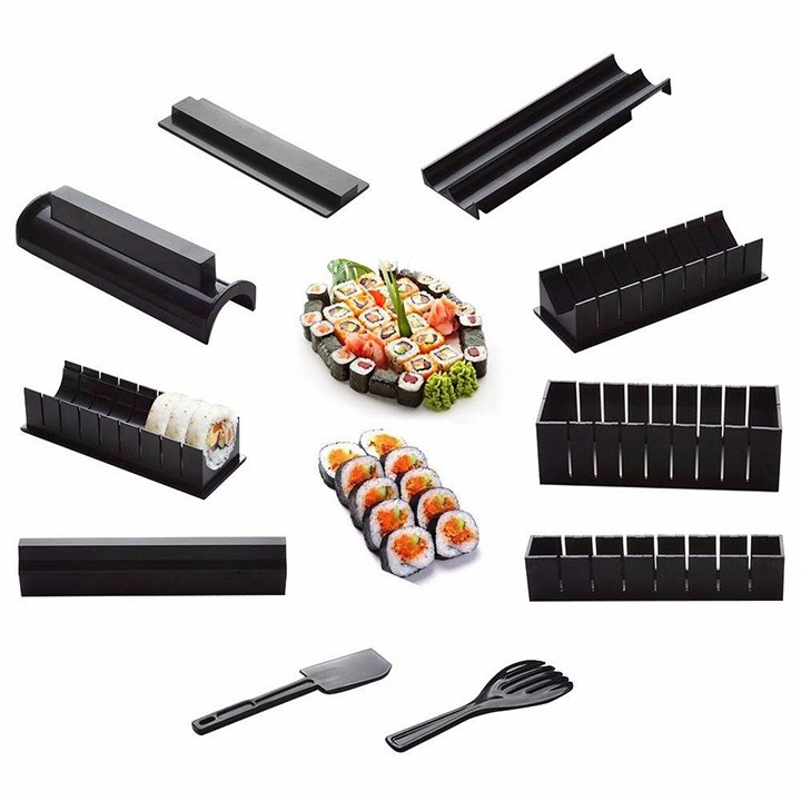 Bộ Dụng Cụ Làm Sushi 10 Món Khuôn Làm Cơm Cuộn