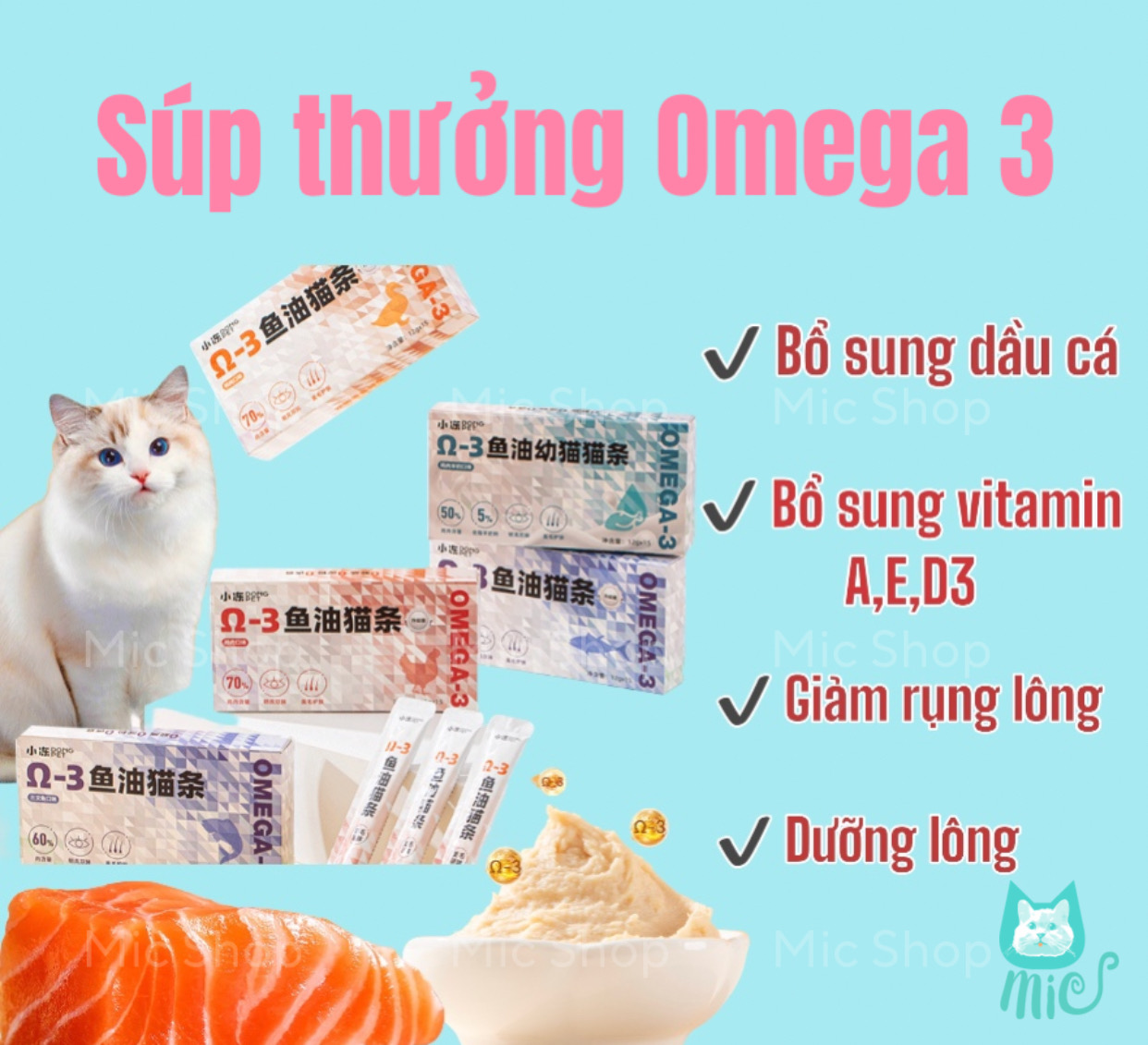 Súp thưởng Omega 3 cho mèo