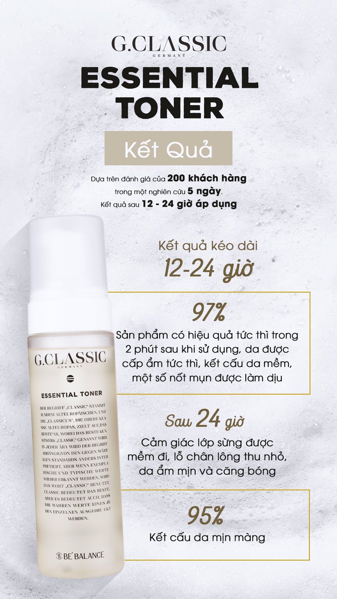 Nước cân bằng BE'BALANCE G.Classic Essential Toner 200ml