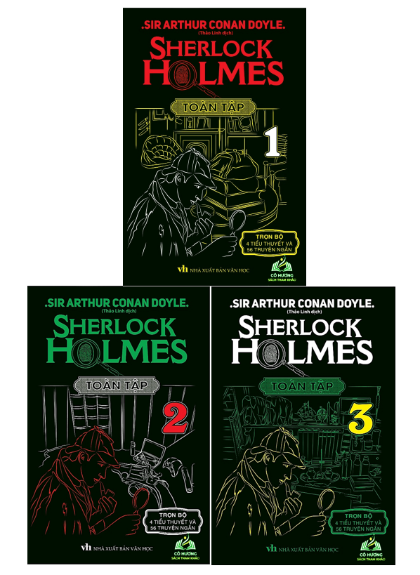 Sách - Combo Sherlock Holmes Bản Dịch Đầy Đủ 4 tiểu thuyết và 56 truyện ngắn Trọn Bộ 3 Tập Bìa Cứng Ép Kim Mỹ Thuật #huongbook