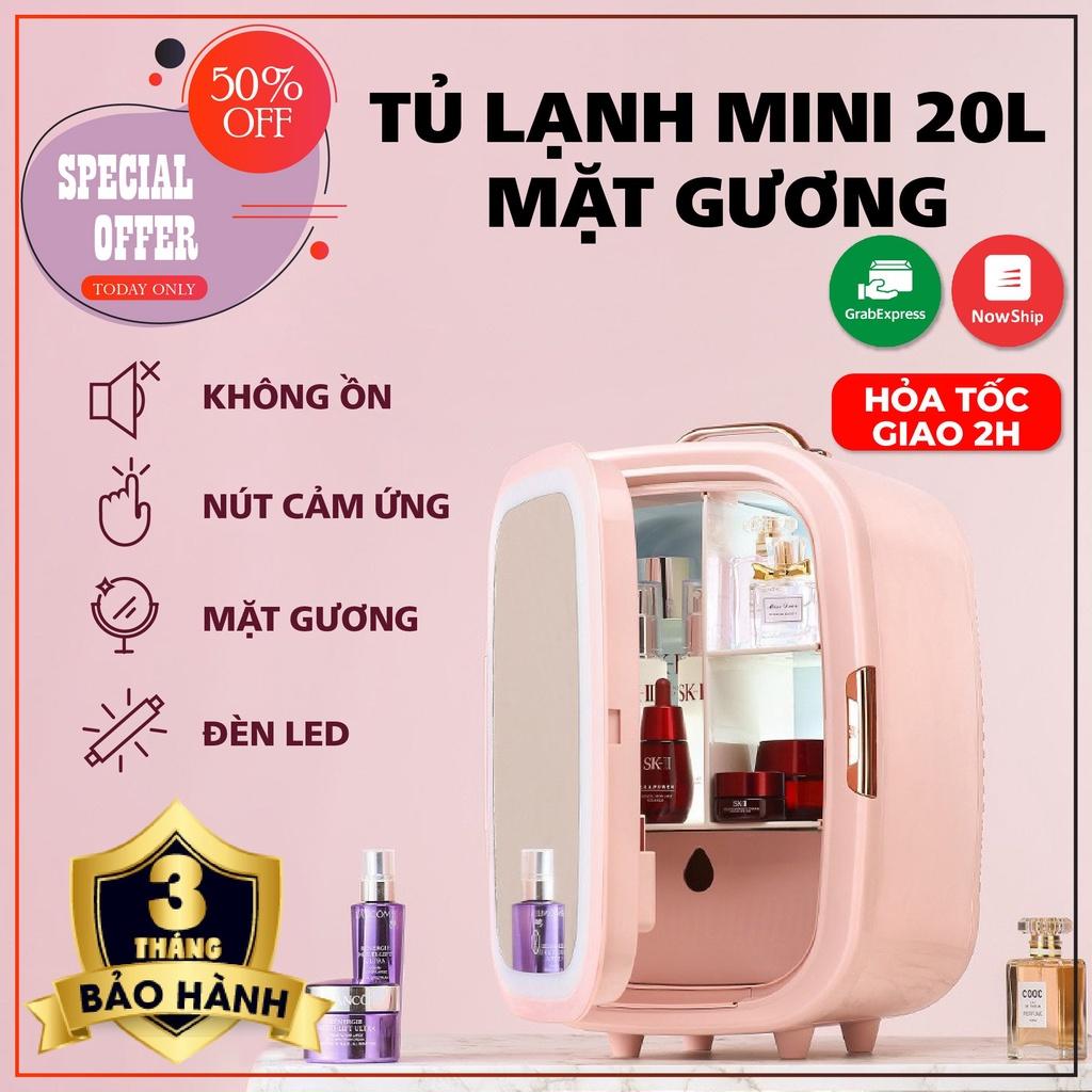 Tủ lạnh mini mặt gương đựng mỹ phẩm dung tích 8 - 20 Lít