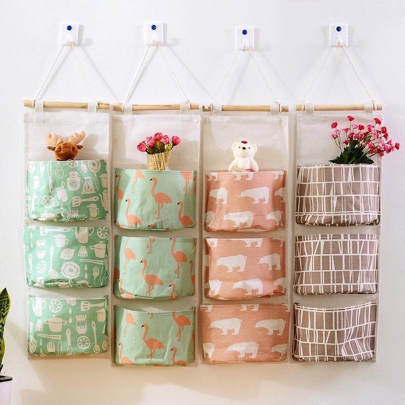 Túi đựng đồ dạng treo 3 tầng đa năng decor hình ngộ nghĩnh