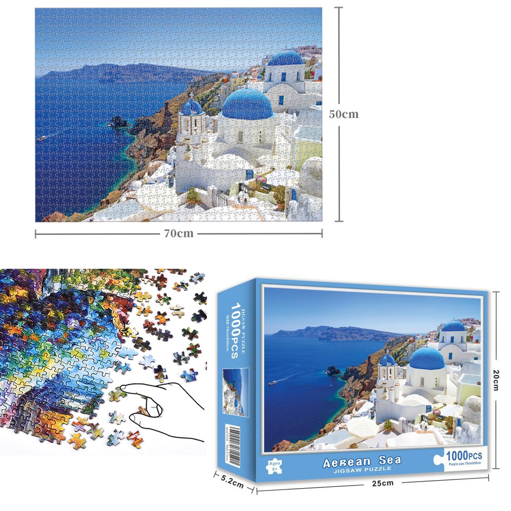 Bộ Tranh Ghép Xếp Hình 1000 Pcs Jigsaw Puzzle Aegean Sea Thú Vị Cao Cấp