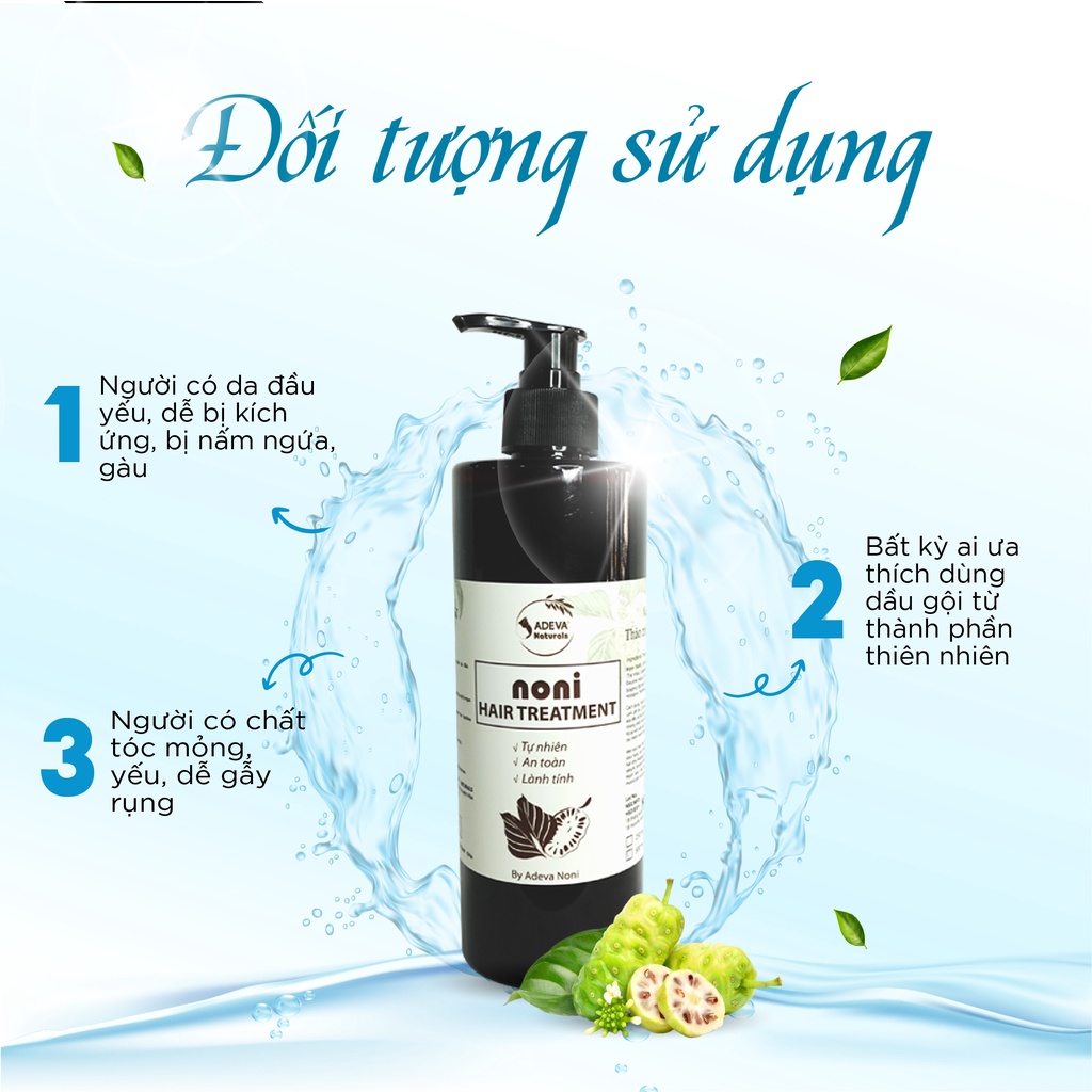 Dầu Gội Đầu Thảo Mộc ADEVA NONI HAIR TREATMENT, Giúp Làm Sạch Tự Nhiên, Giảm Gàu Và Nấm Da Đầu 250ML