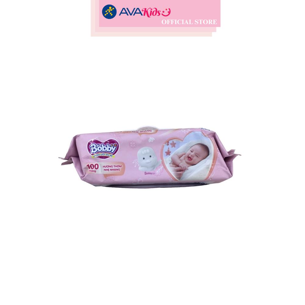 Combo 2 khăn ướt Bobby dịu nhẹ cho da nhạy cảm hương thơm nhẹ nhàng gói 100 miếng
