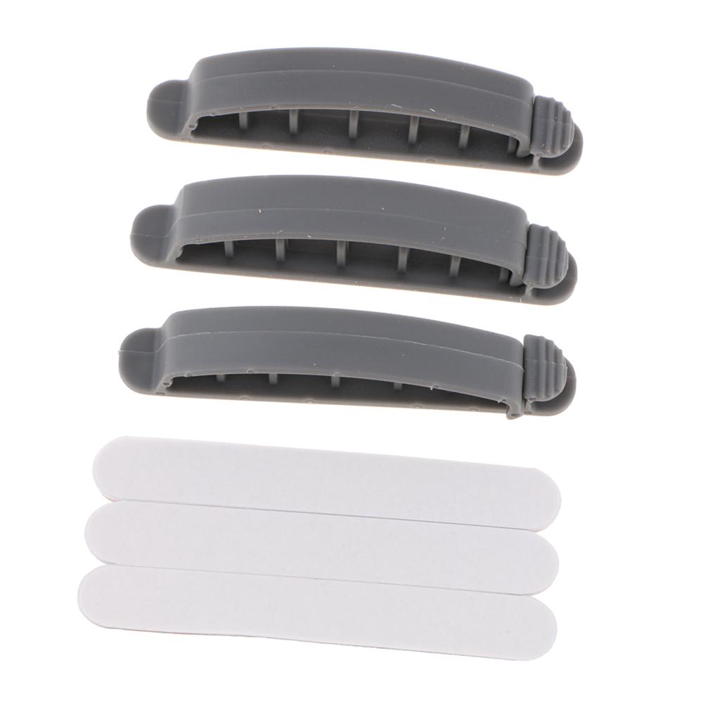 Cable Clips with Strong Adhesive Tapes Wire Holder Organizer Pack of 3 White