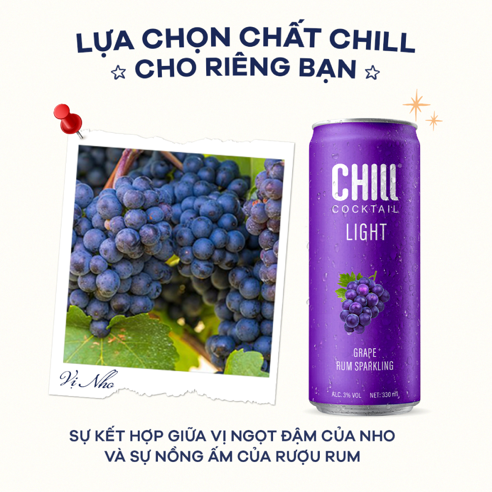 Thùng 6 lon Chill Cocktail mix vị 330ml/lon