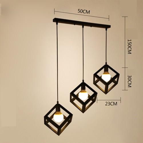 Bộ đèn thả khối lập phương LP100 - kèm bóng LED và đế ốp trần
