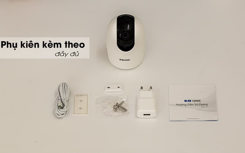 Camera wifi ip KBONE KN-H21PA Full HD 1080P xoay 360 độ đàm thoại 2 chiều , đèn hồng ngoại ban đêm , hỗ trợ sử dụng thẻ nhớ lên tới 256G