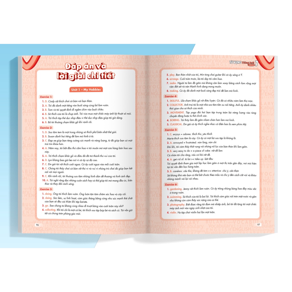 Từ vựng Tiếng Anh nâng cao Lớp 7