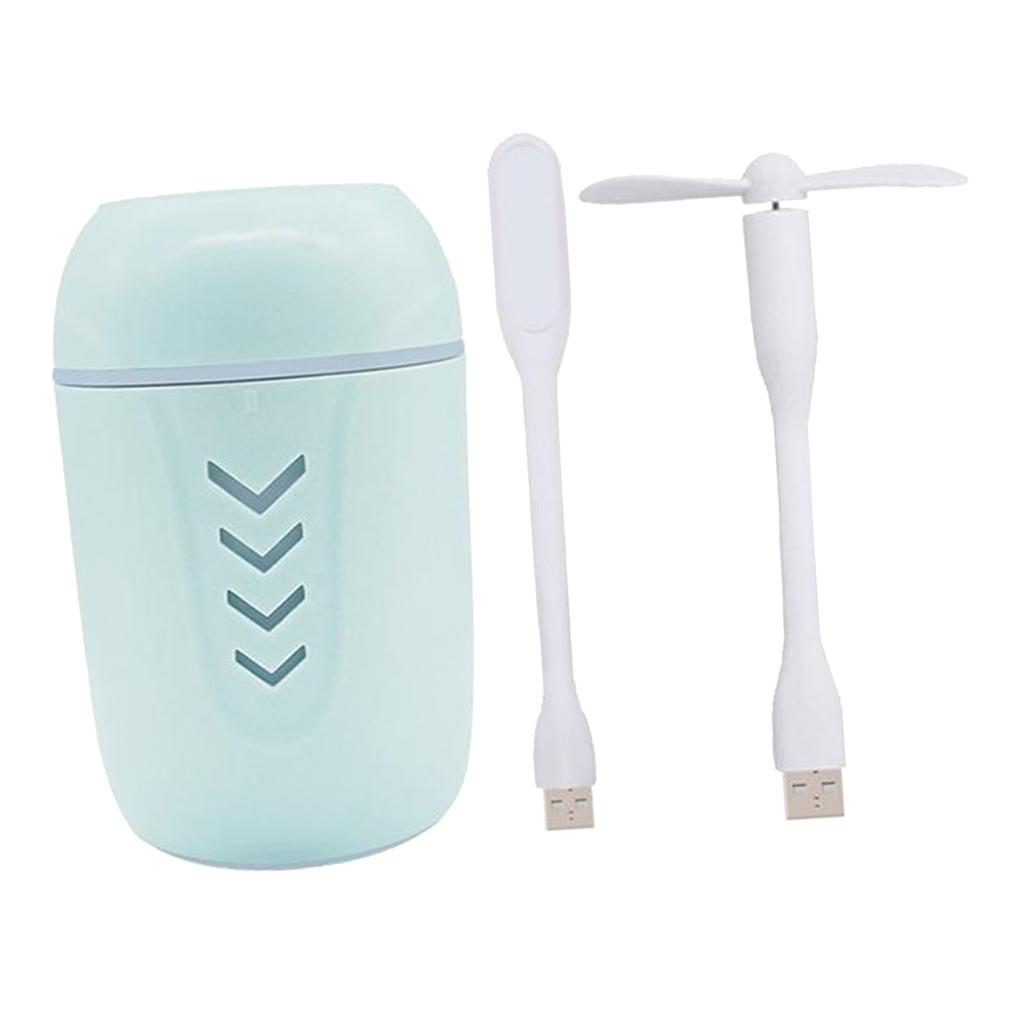 Mini USB Humidifier Small Personal Humidifier with LED Light Super Quiet Portable Desktop Humidifier for Travel Office Car