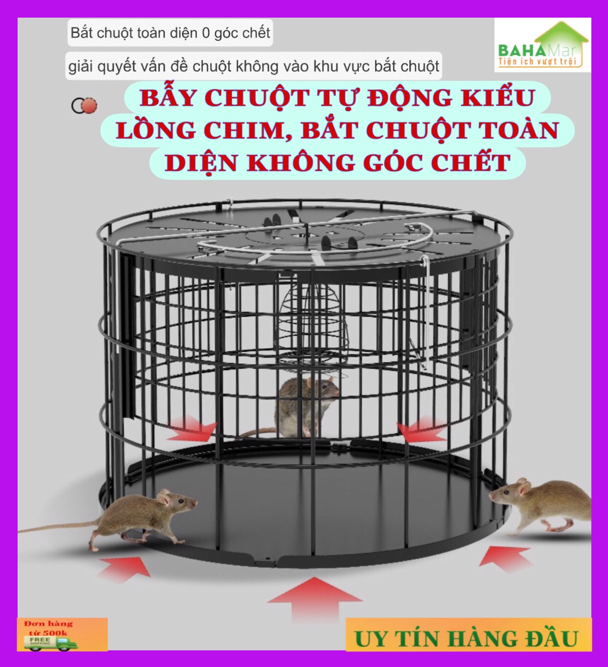 BẪY CHUỘT TỰ ĐỘNG KIỂU LỒNG CHIM, BẮT CHUỘT TOÀN DIỆN KHÔNG GÓC CHẾT "BAHAMAR" được cải thiện rất nhiều để loại bỏ sự rắc rối của những con chuột quá nhỏ trong lồng