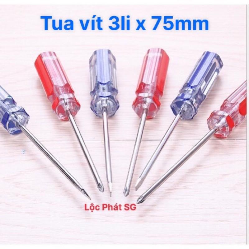 Tua Vít đầu dẹp (-) và bake (+) 3mm (3 li) - mẫu đẹp