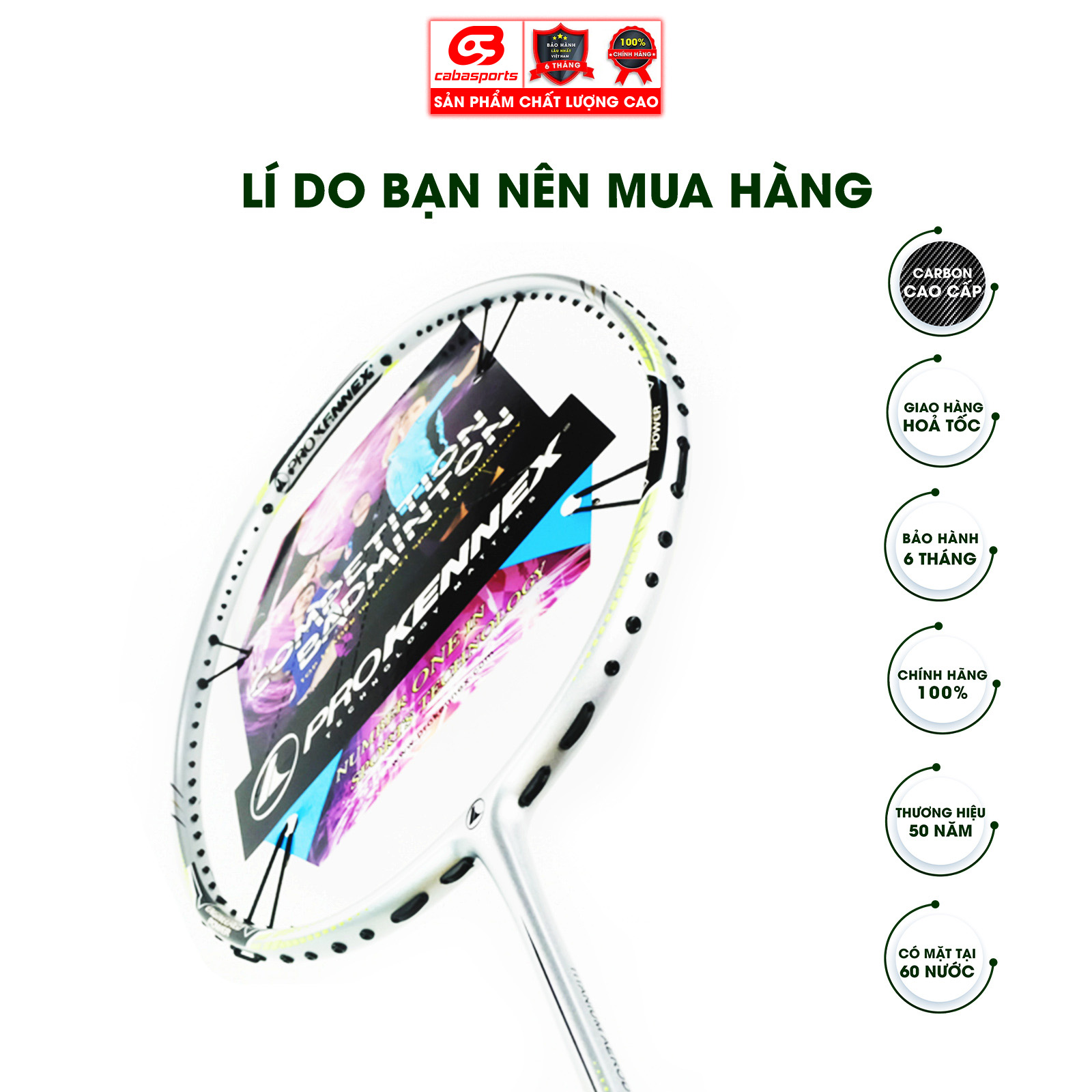 VỢT CẦU LÔNG PROKENNEX IMPACT NEW CARBON CHẤT LƯỢNG TỐT, CHUYÊN NGHIỆP, CHÍNH HÃNG