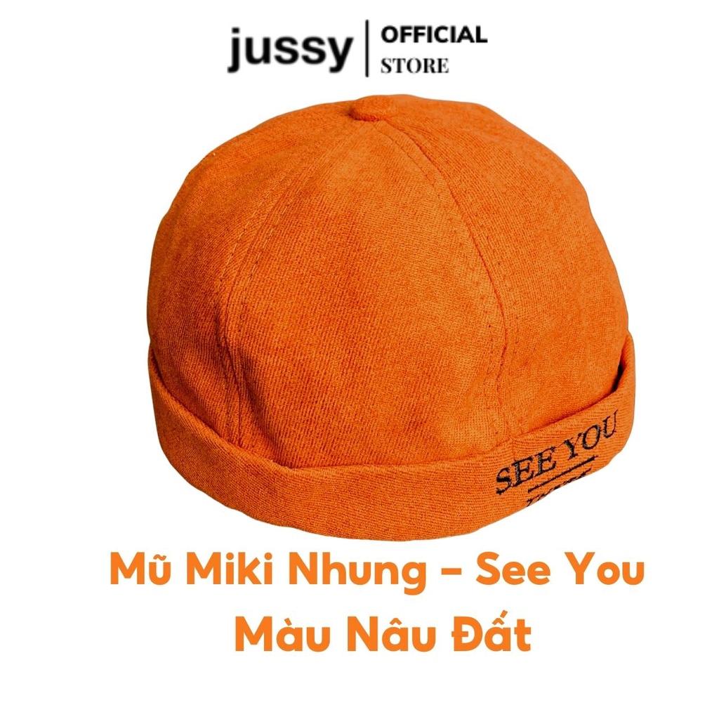 Mũ Miki Hat See You There Jussy Fashion Chất Vải Nhung Mịn Kiểu Mũ Nồi Thủy Thủ Có Khóa Da Tăng Giảm Sành Điệu